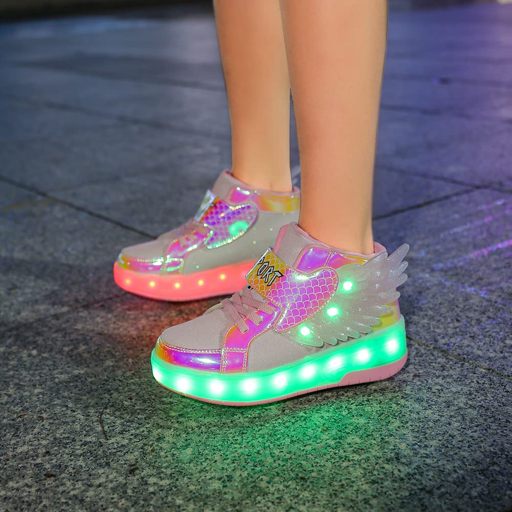 LED Roller Shoes PU Wheels shoes Pink