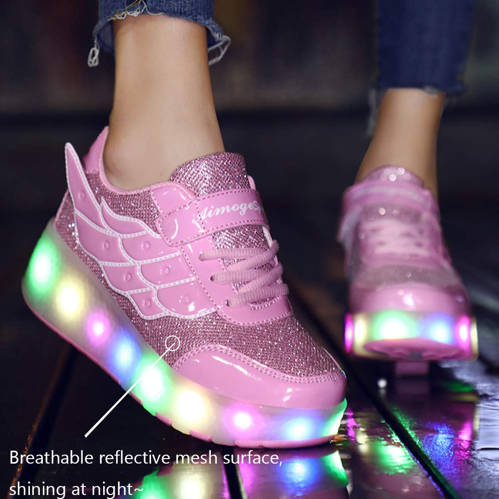 LED Roller Shoes PU Wheels shoes Pink