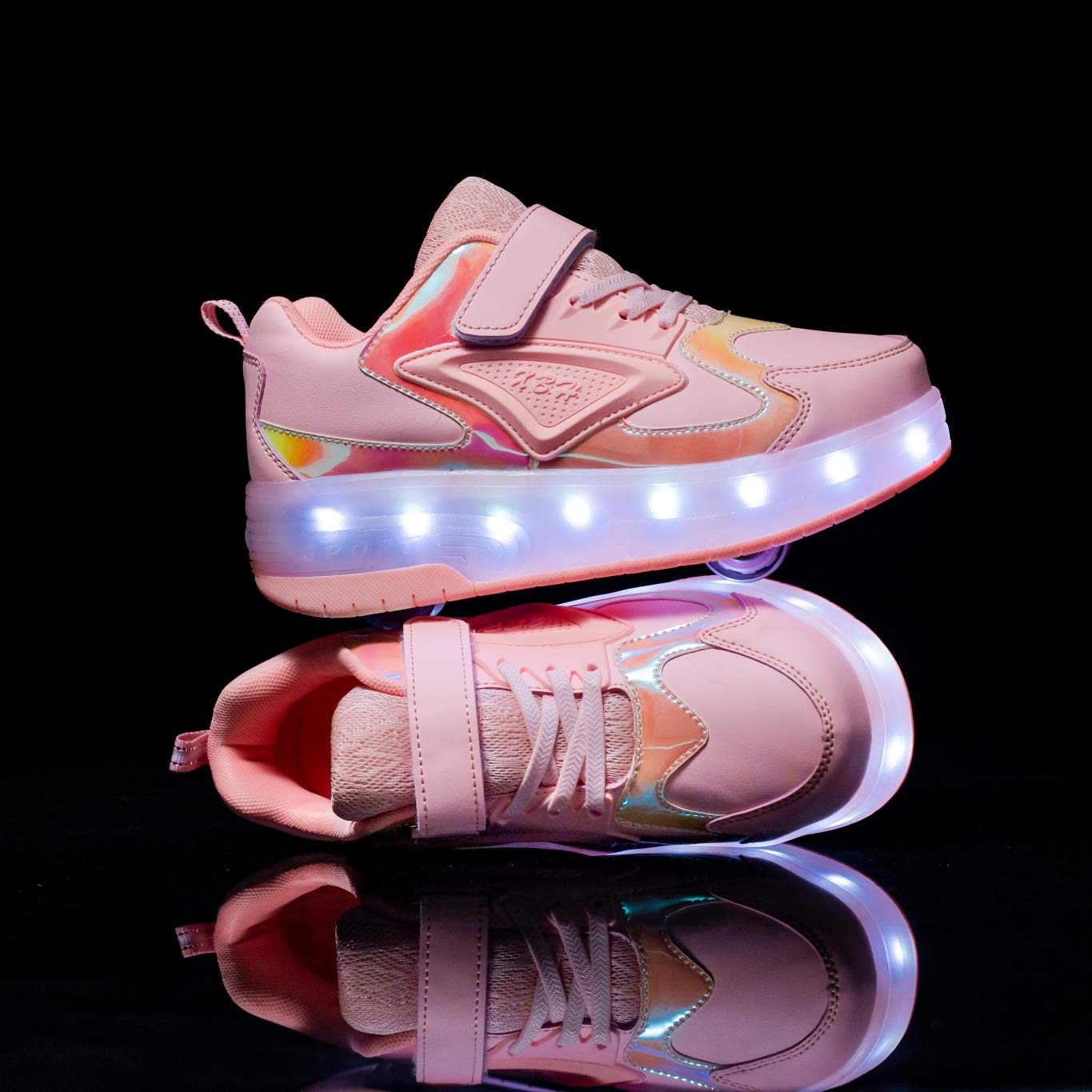 LED Roller Shoes PU Wheels shoes Pink