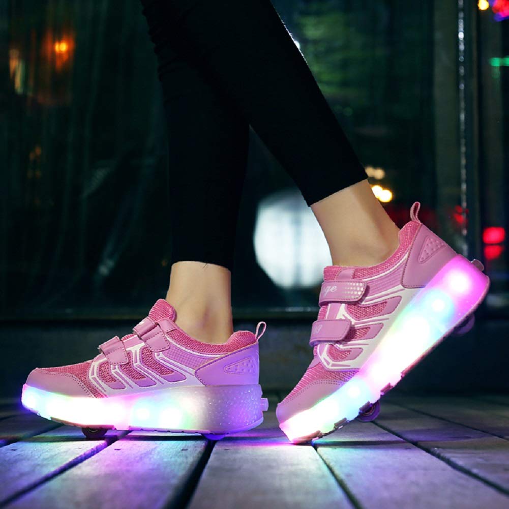LED Roller Shoes PU Wheels shoes Pink