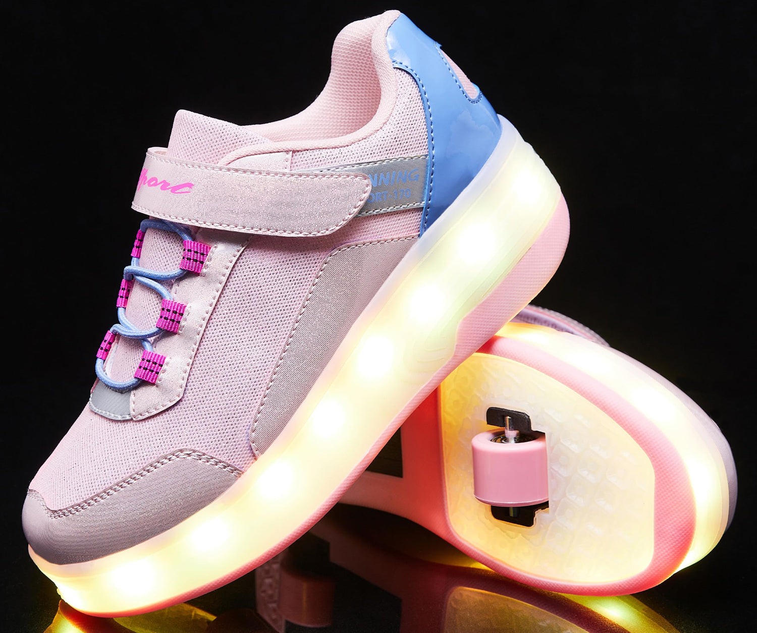 LED Roller Shoes PU Wheels shoes Pink