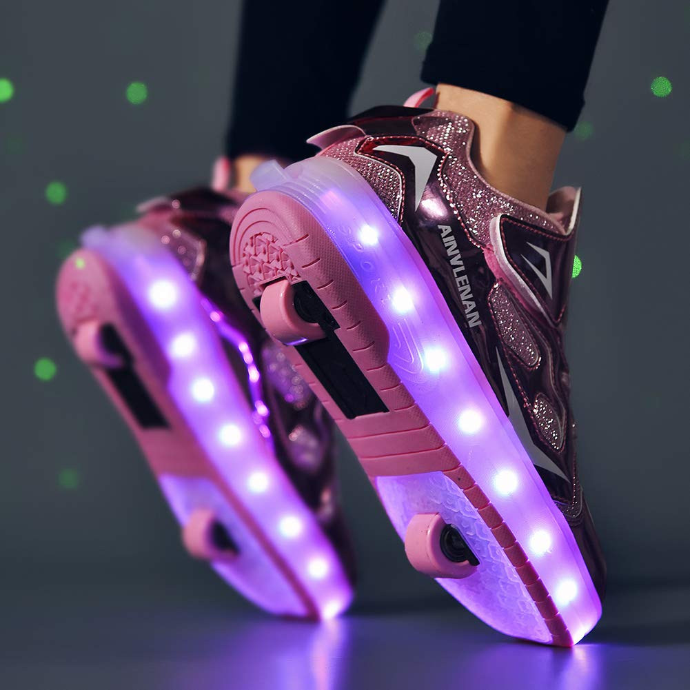 LED Roller Shoes PU Wheels shoes Pink