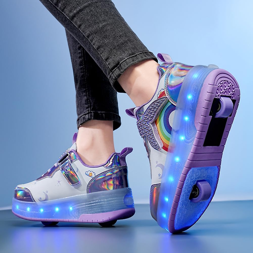 LED Roller Shoes PU Wheels shoes Purple