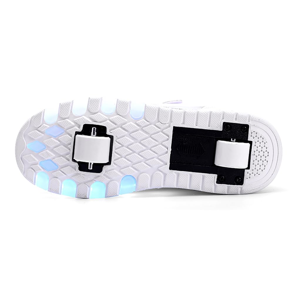 LED Roller Shoes PU Wheels shoes White