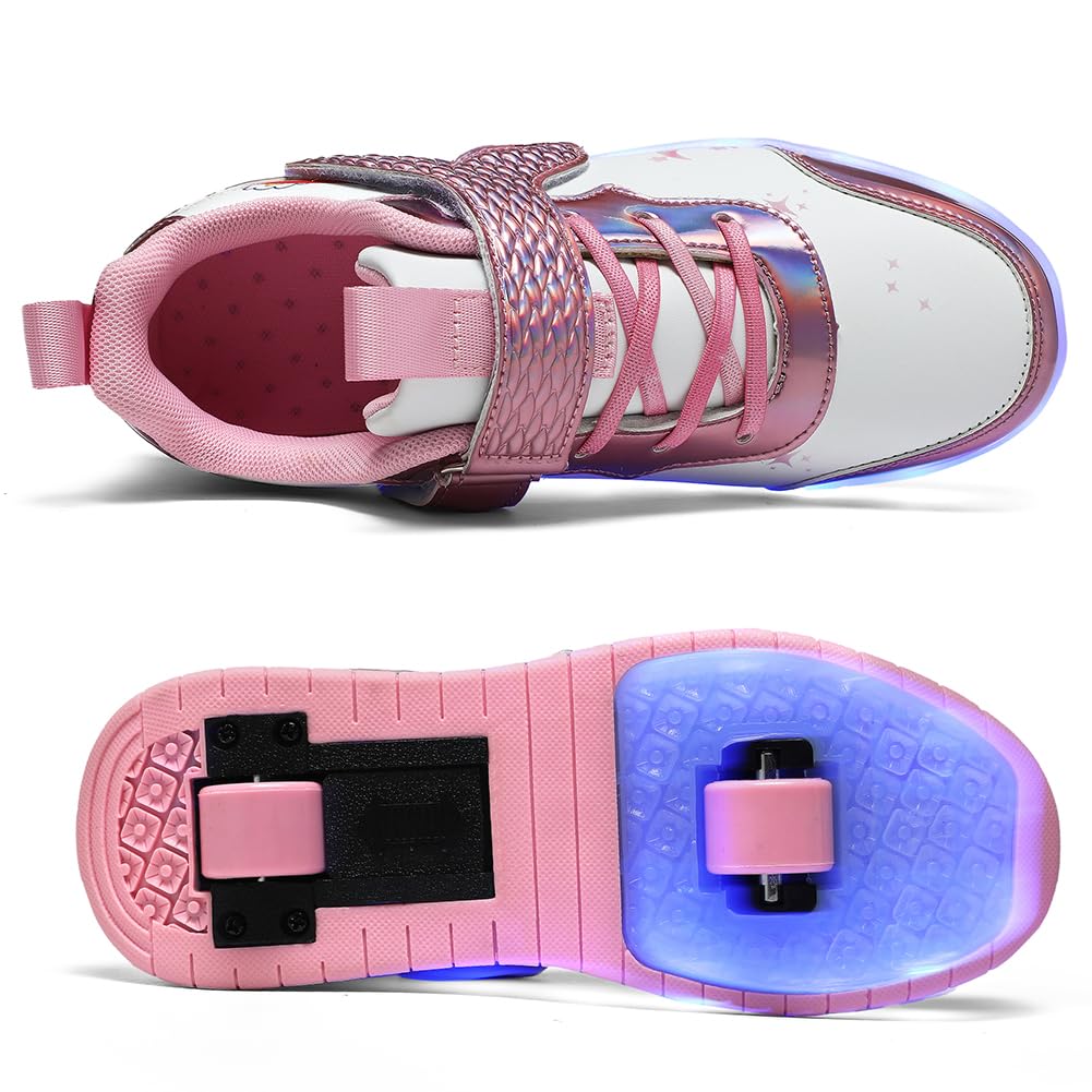 LED Roller Shoes PU Wheels shoes Pink