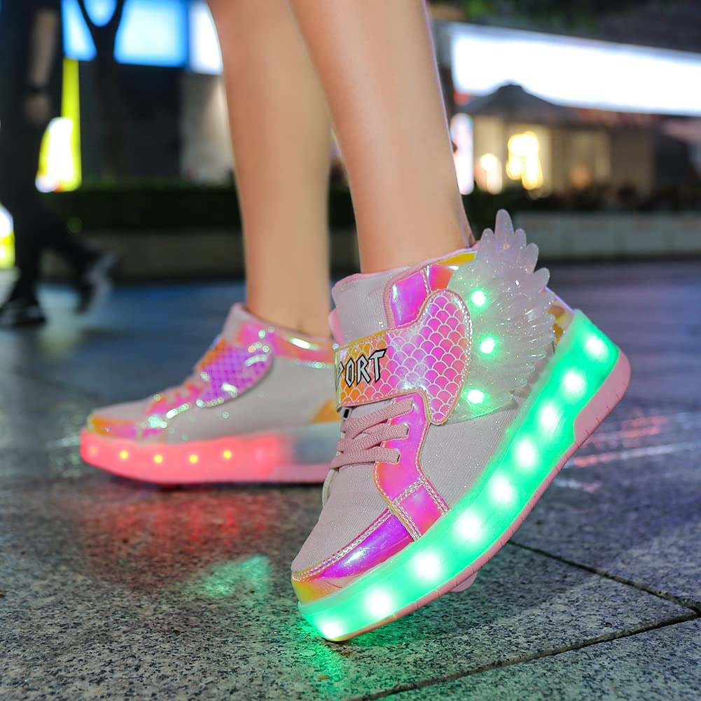 LED Roller Shoes PU Wheels shoes Pink