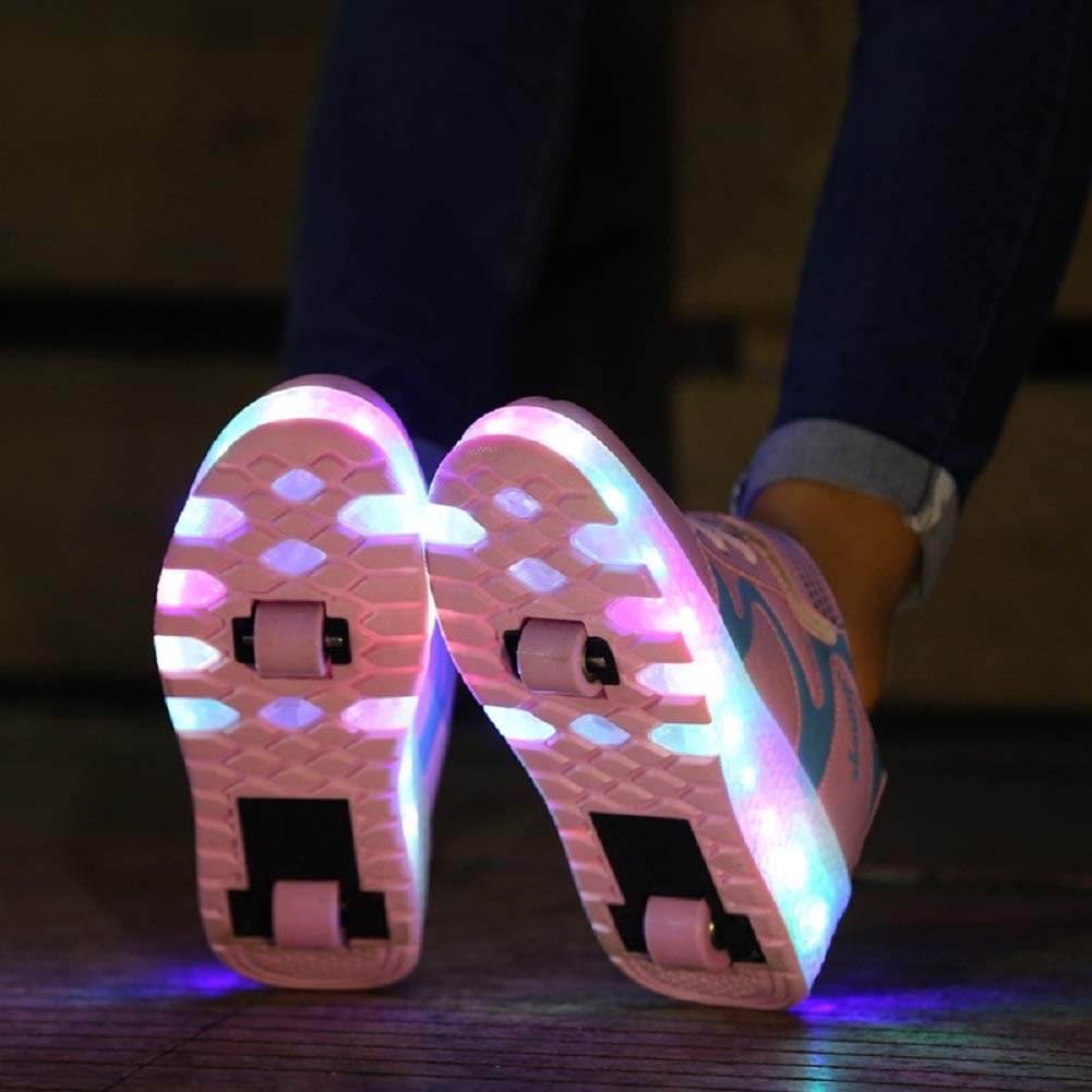 LED Roller Shoes PU Wheels shoes Pink