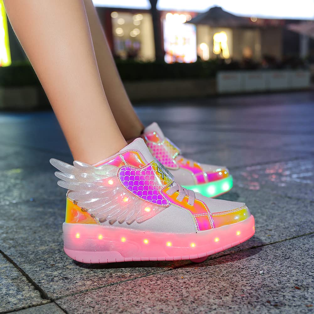 LED Roller Shoes PU Wheels shoes Pink