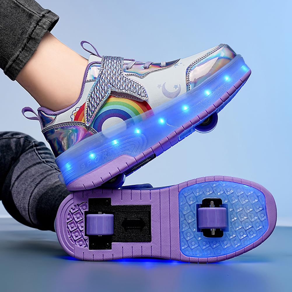 LED Roller Shoes PU Wheels shoes Purple
