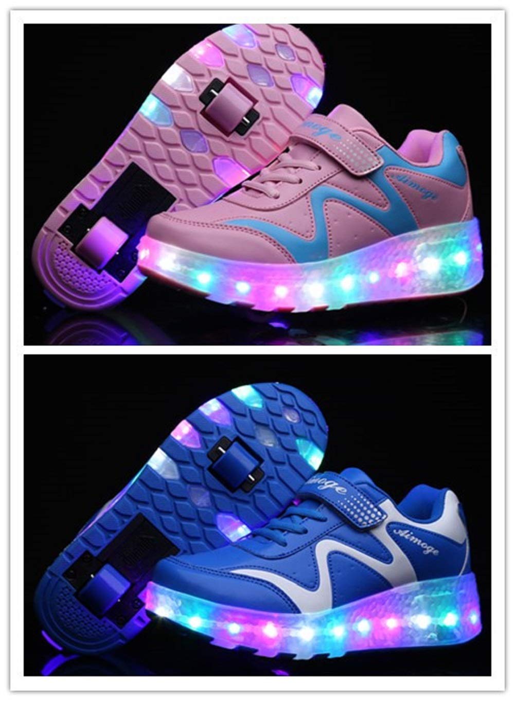 LED Roller Shoes PU Wheels shoes Pink