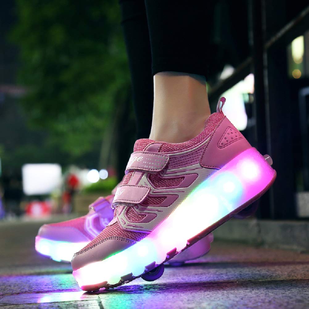 LED Roller Shoes PU Wheels shoes Pink