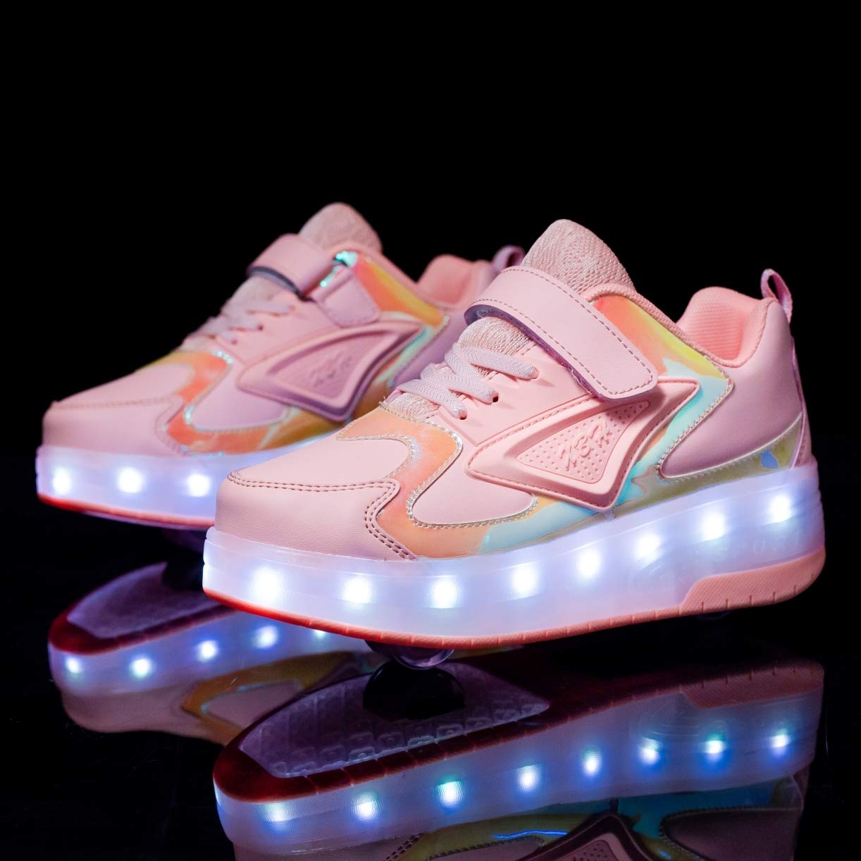 LED Roller Shoes PU Wheels shoes Pink
