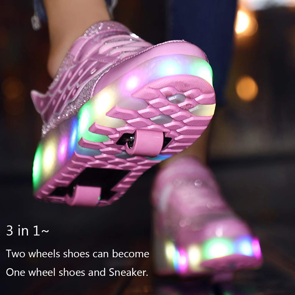 LED Roller Shoes PU Wheels shoes Pink