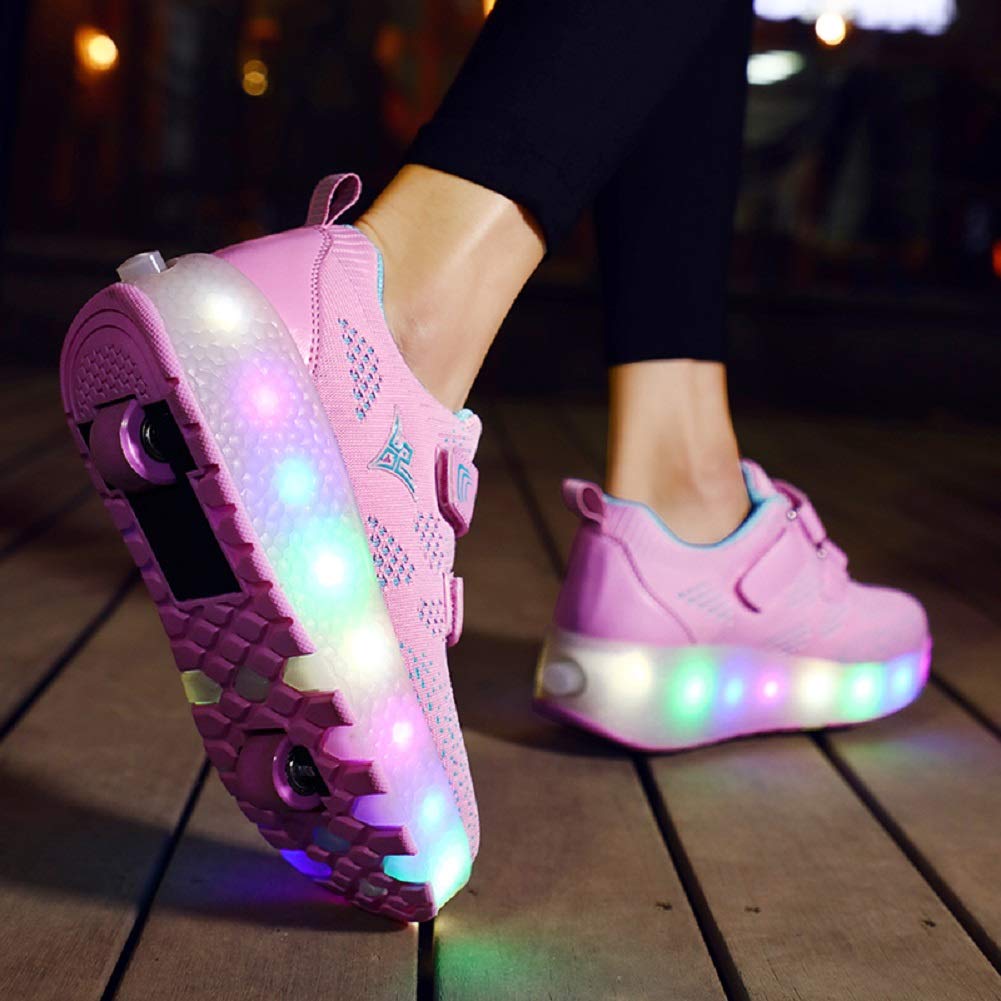 LED Roller Shoes PU Wheels shoes Pink