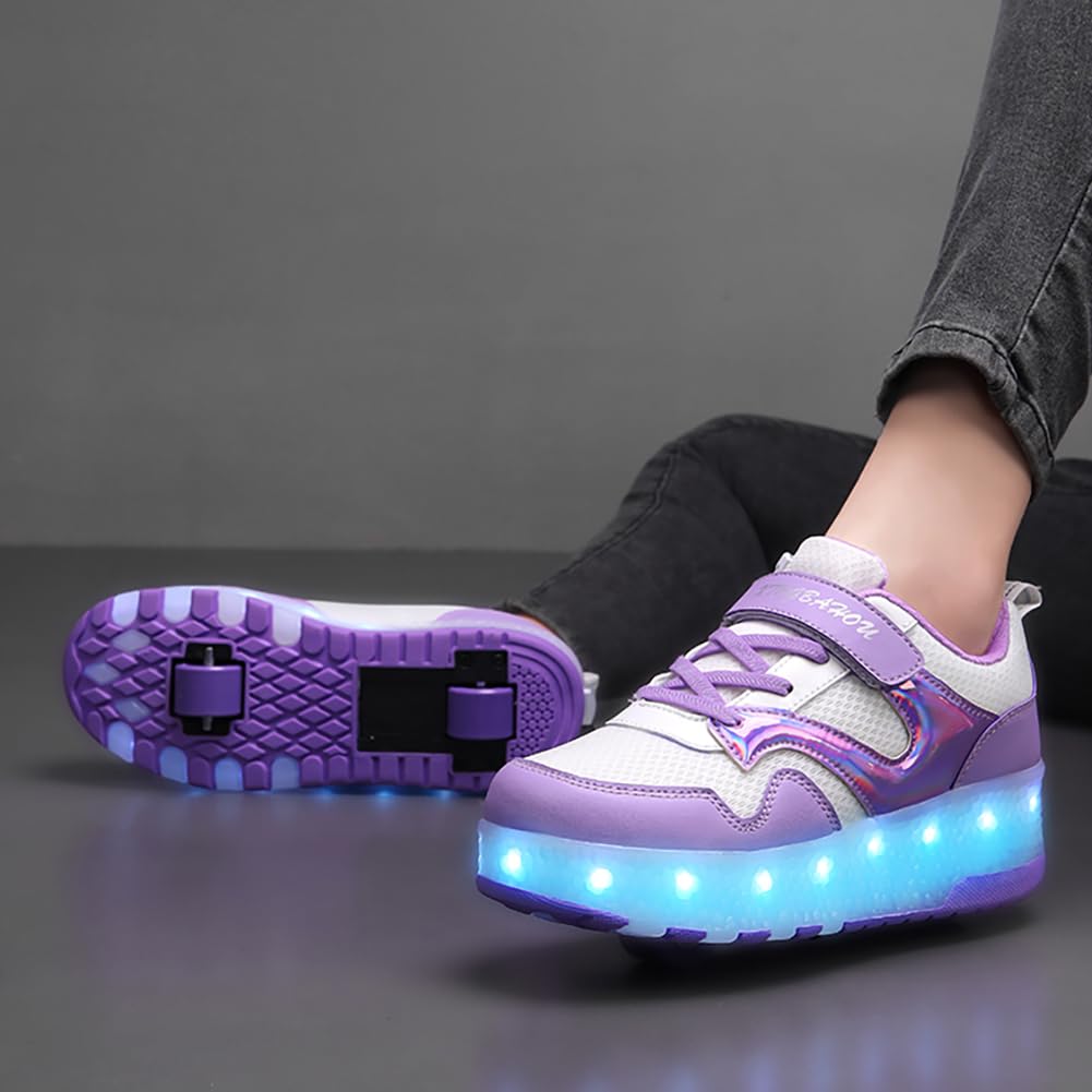LED Roller Shoes PU Wheels shoes Purple