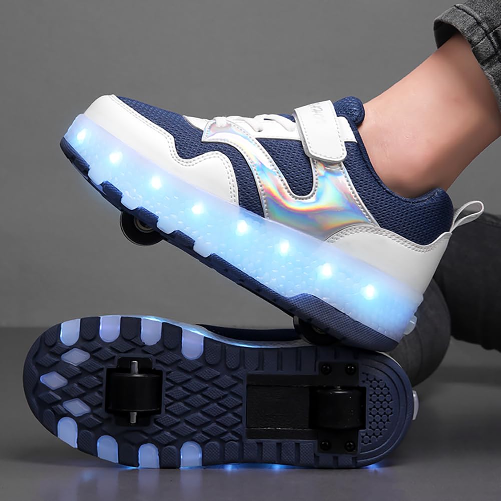 LED Roller Shoes PU Wheels shoes Blue