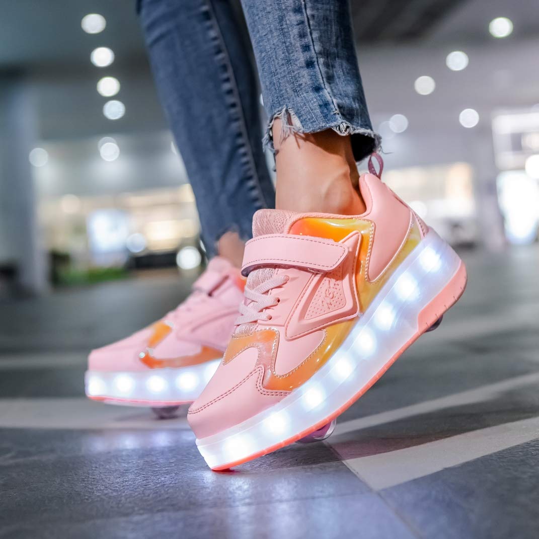 LED Roller Shoes PU Wheels shoes Pink