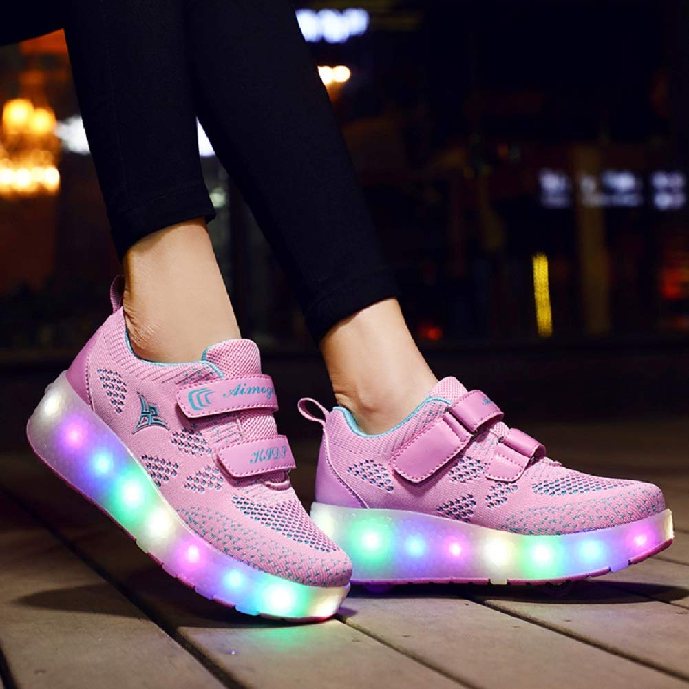 LED Roller Shoes PU Wheels shoes Pink