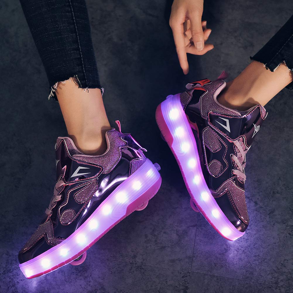 LED Roller Shoes PU Wheels shoes Pink