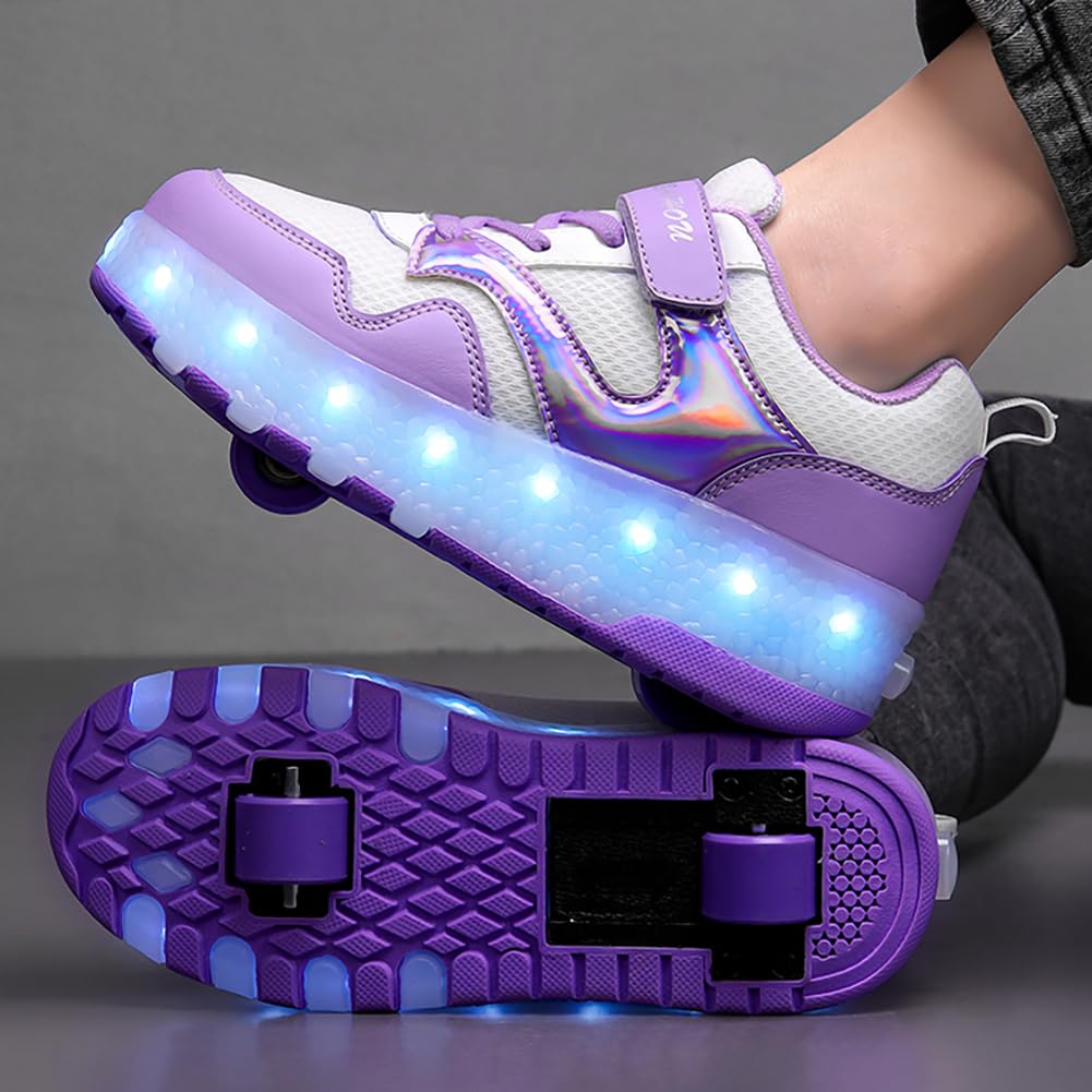 LED Roller Shoes PU Wheels shoes Purple
