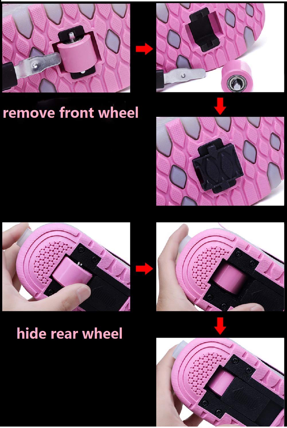 LED Roller Shoes PU Wheels shoes Pink