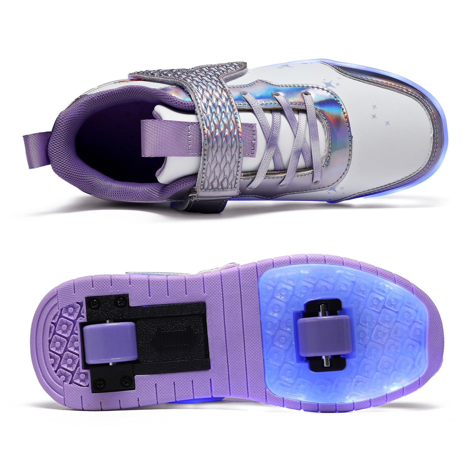 LED Roller Shoes PU Wheels shoes Purple