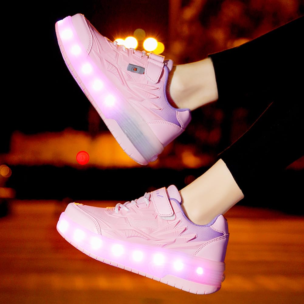 LED Roller Shoes PU Wheels shoes Pink