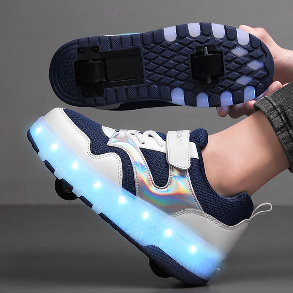 LED Roller Shoes PU Wheels shoes Blue
