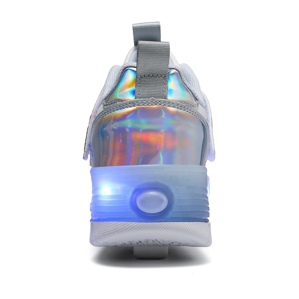 LED Roller Shoes PU Wheels shoes Silver