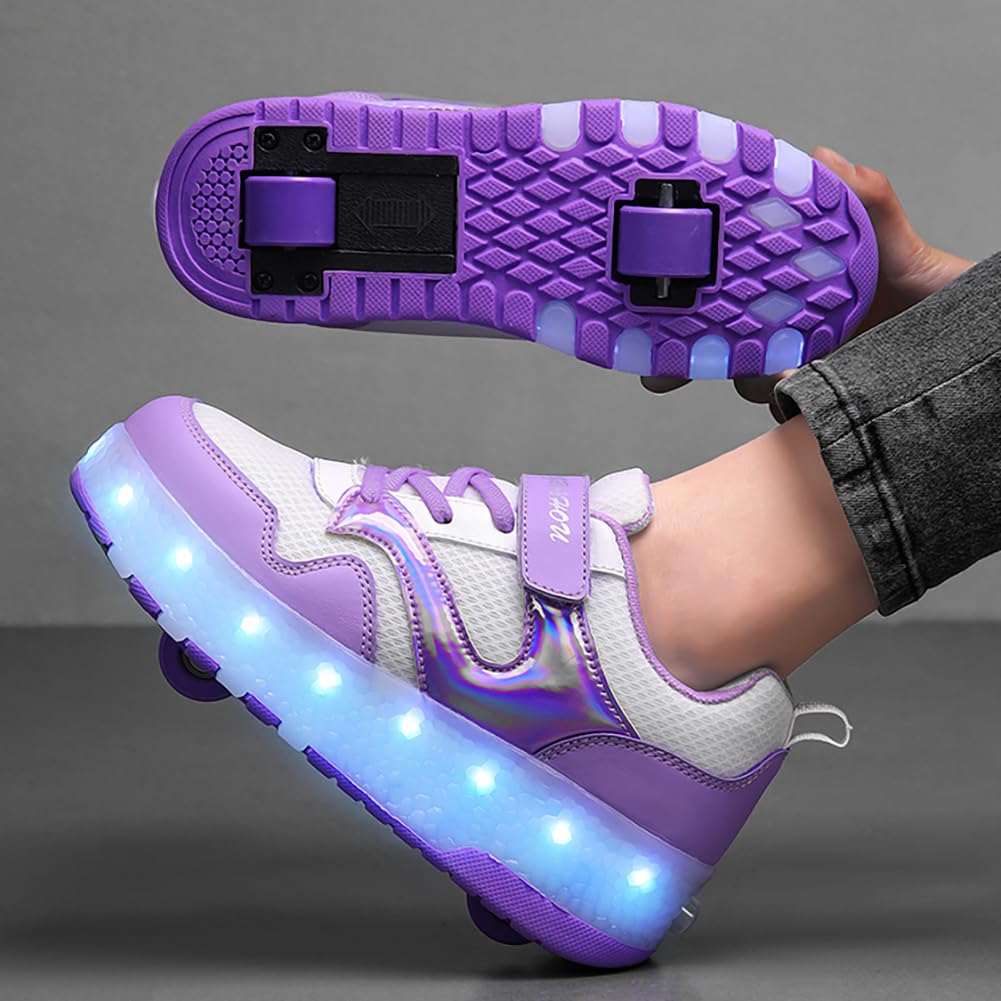 LED Roller Shoes PU Wheels shoes Purple