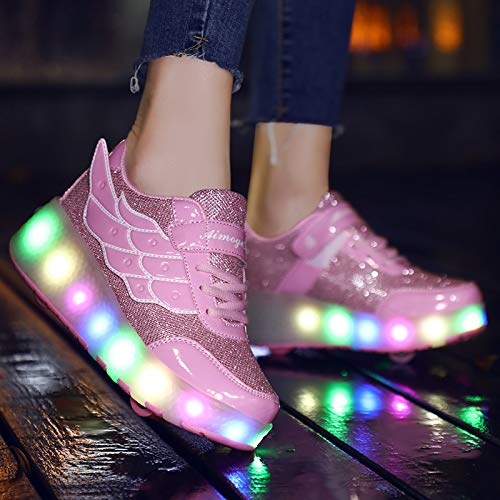 LED Roller Shoes PU Wheels shoes Pink
